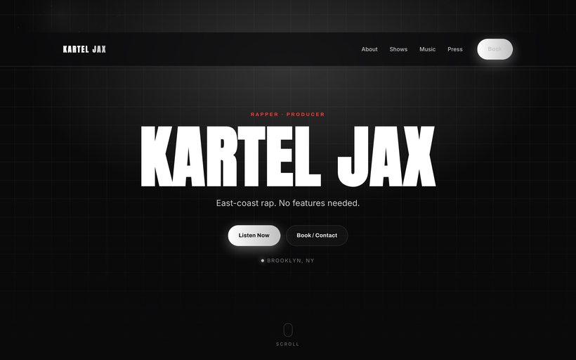 The Editorial EPK template by EPKITNOW for Hip-Hop & Rap artists